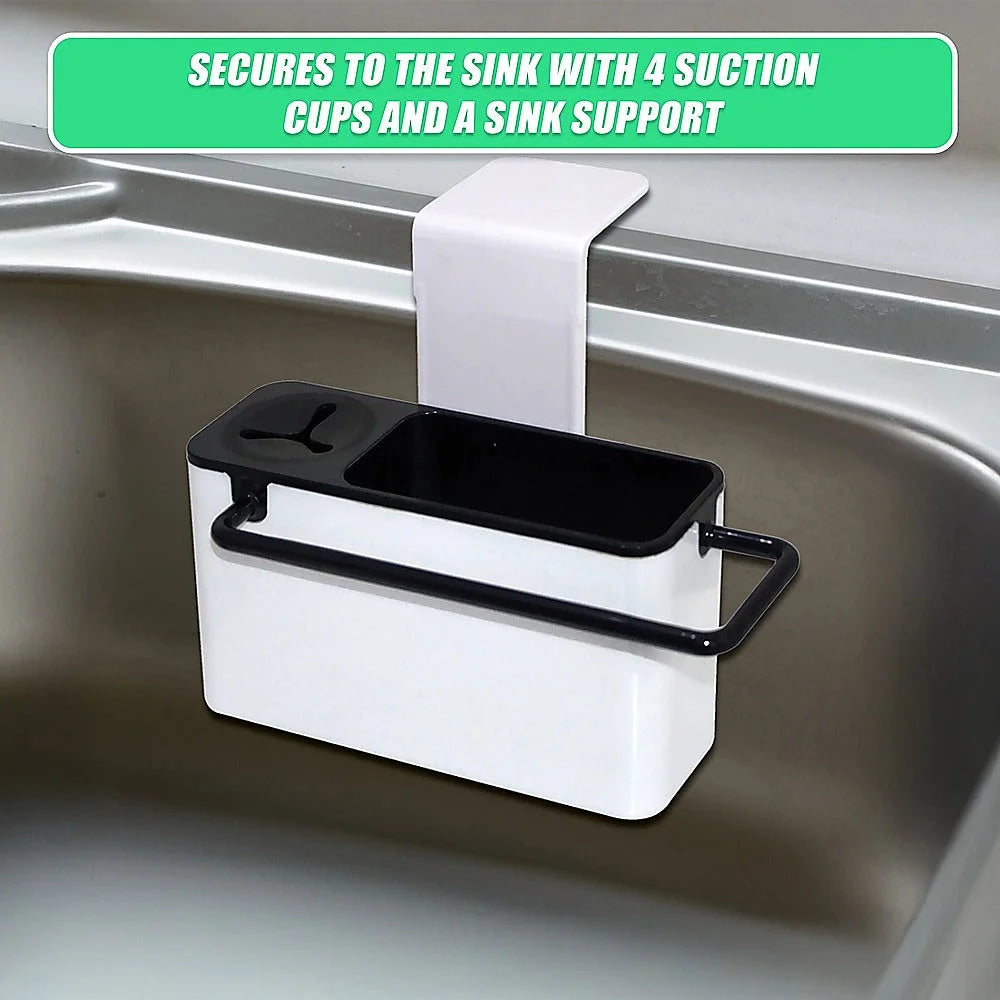 Sink Aid Self-Draining Caddy for Kitchen Sponges Brush Soap