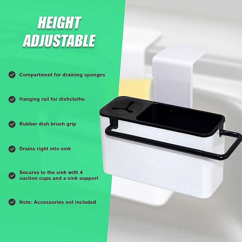 Sink Aid Self-Draining Caddy for Kitchen Sponges Brush Soap