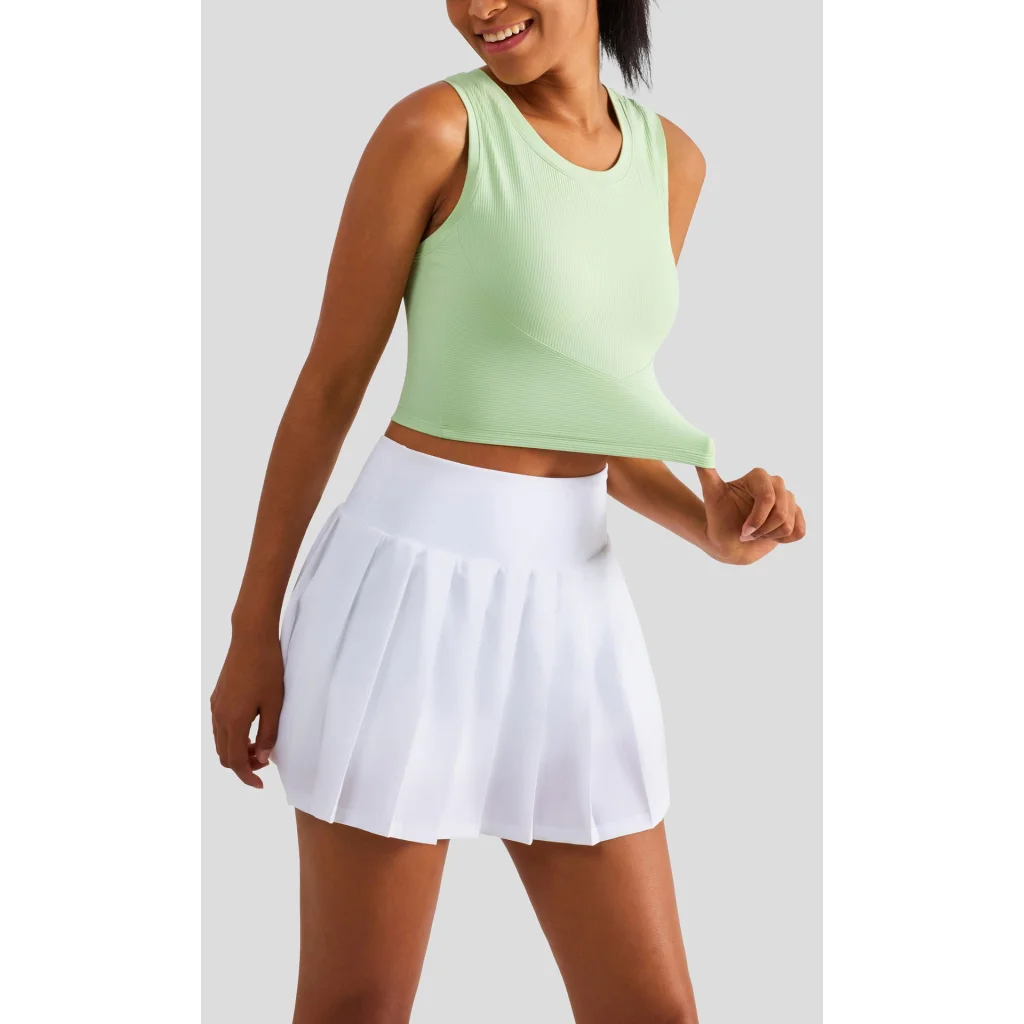 Size 10 Brown Fixed Cup Sports Bra with Cross-Back Design