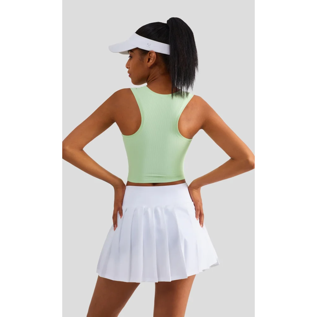 Size 8 Black Fixed Cup Sports Bra with Cross-Back Design