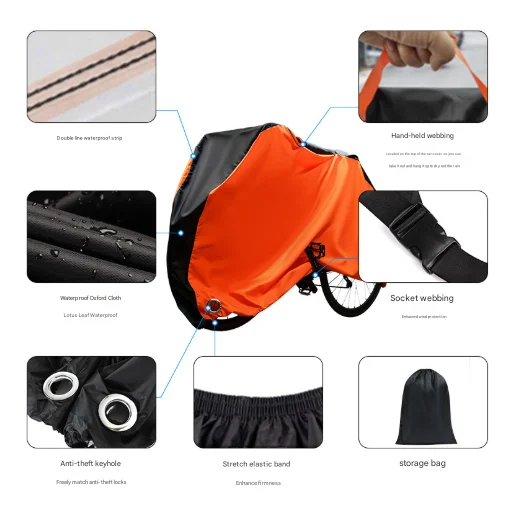 Size L Black All-Weather 210D Bicycle Cover - Waterproof &
