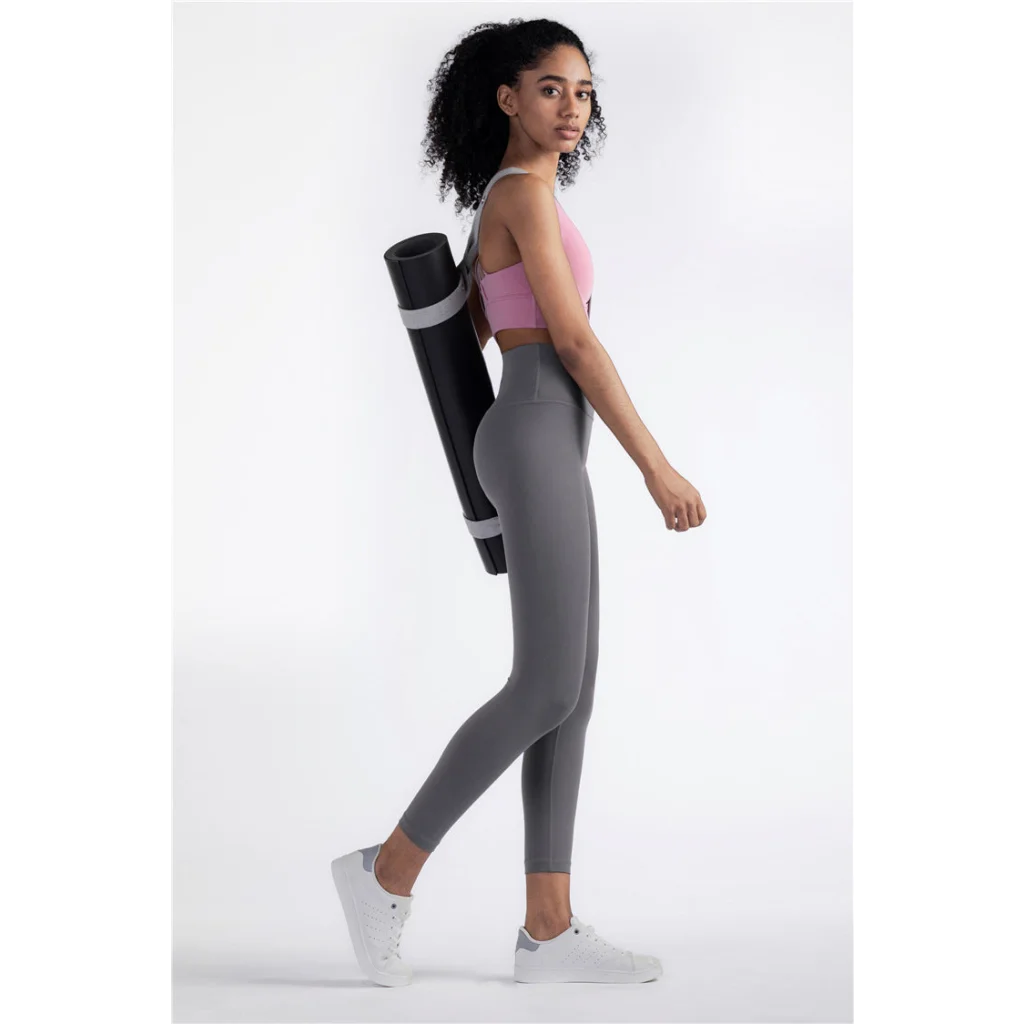 Size L Black High-Waisted Seamless Yoga Pants for Women