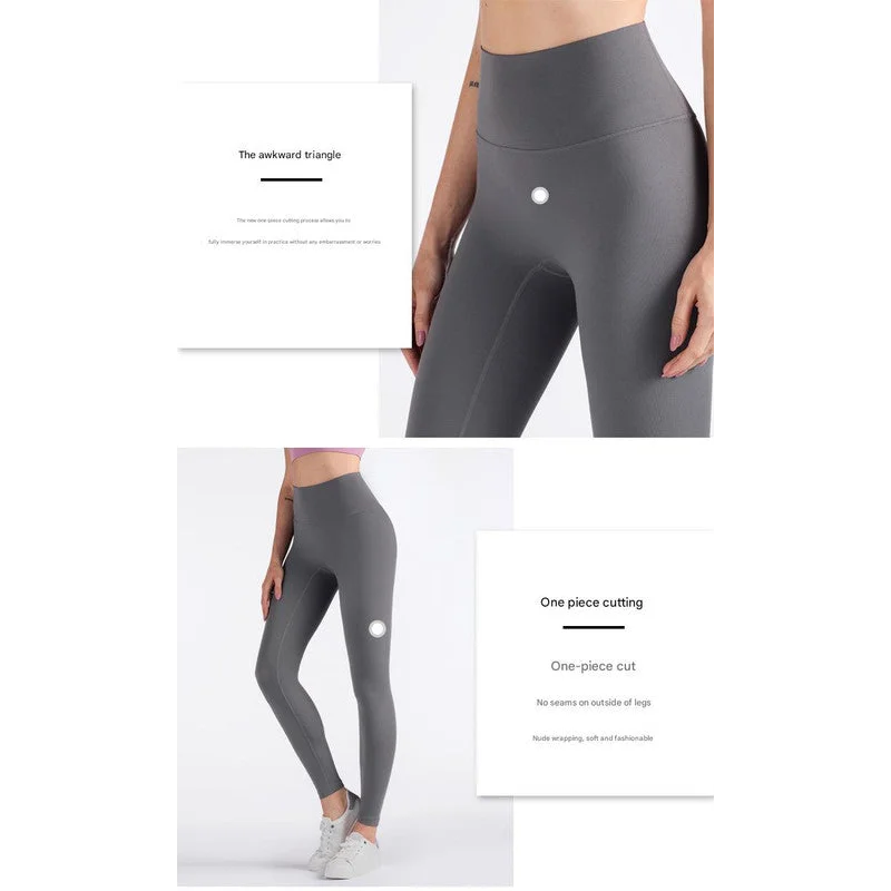 Size L Black High-Waisted Seamless Yoga Pants for Women