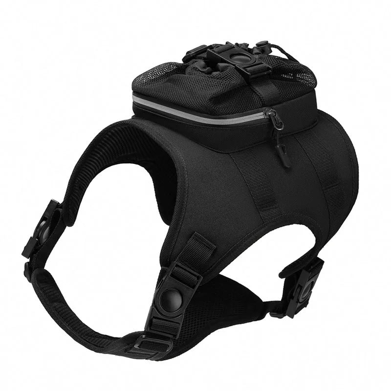 Size L Black Ultimate Dog Harness Vest with Backpack