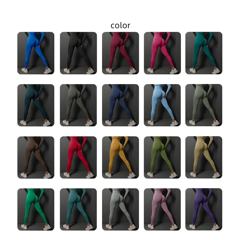 Size L Claret Red Seamless High-Waisted Yoga Pants