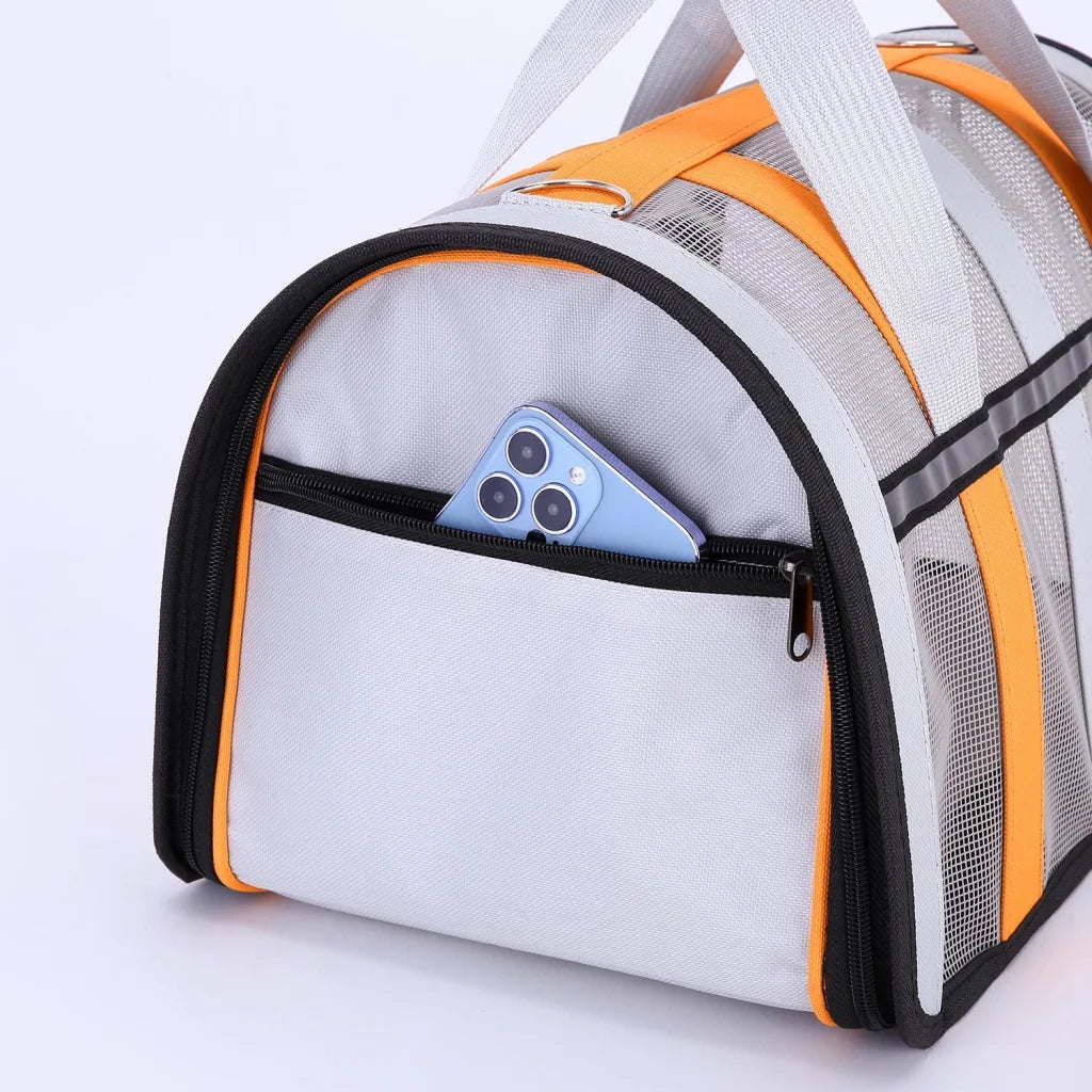 Size L Green And White Foldable Pet Carrier Bag