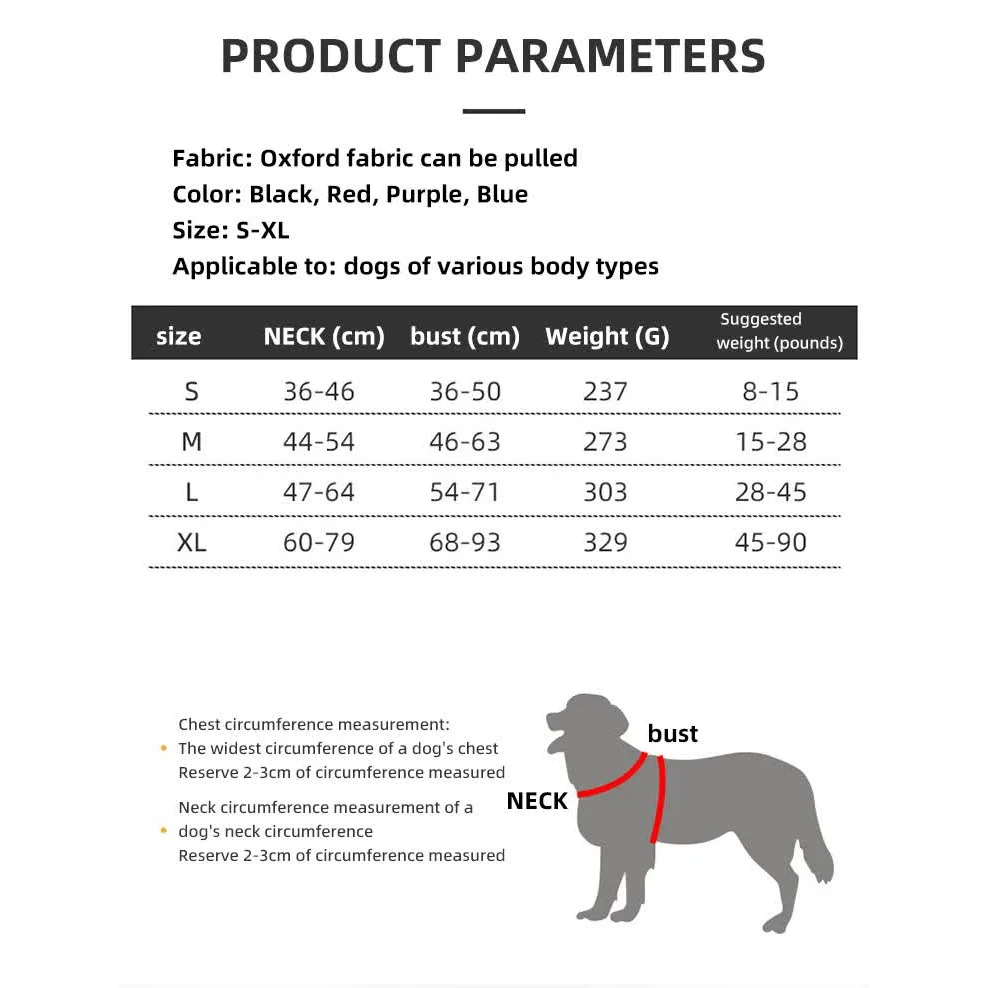 Size L Red Reflective No-Pull Dog Harness - Adjustable &