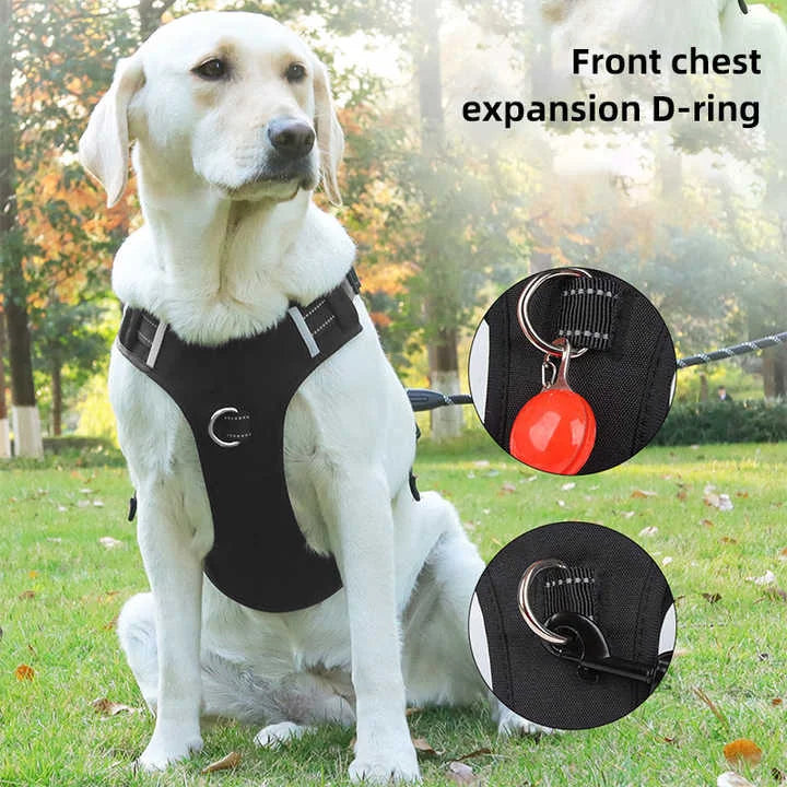Size L Red Reflective No-Pull Dog Harness - Adjustable &