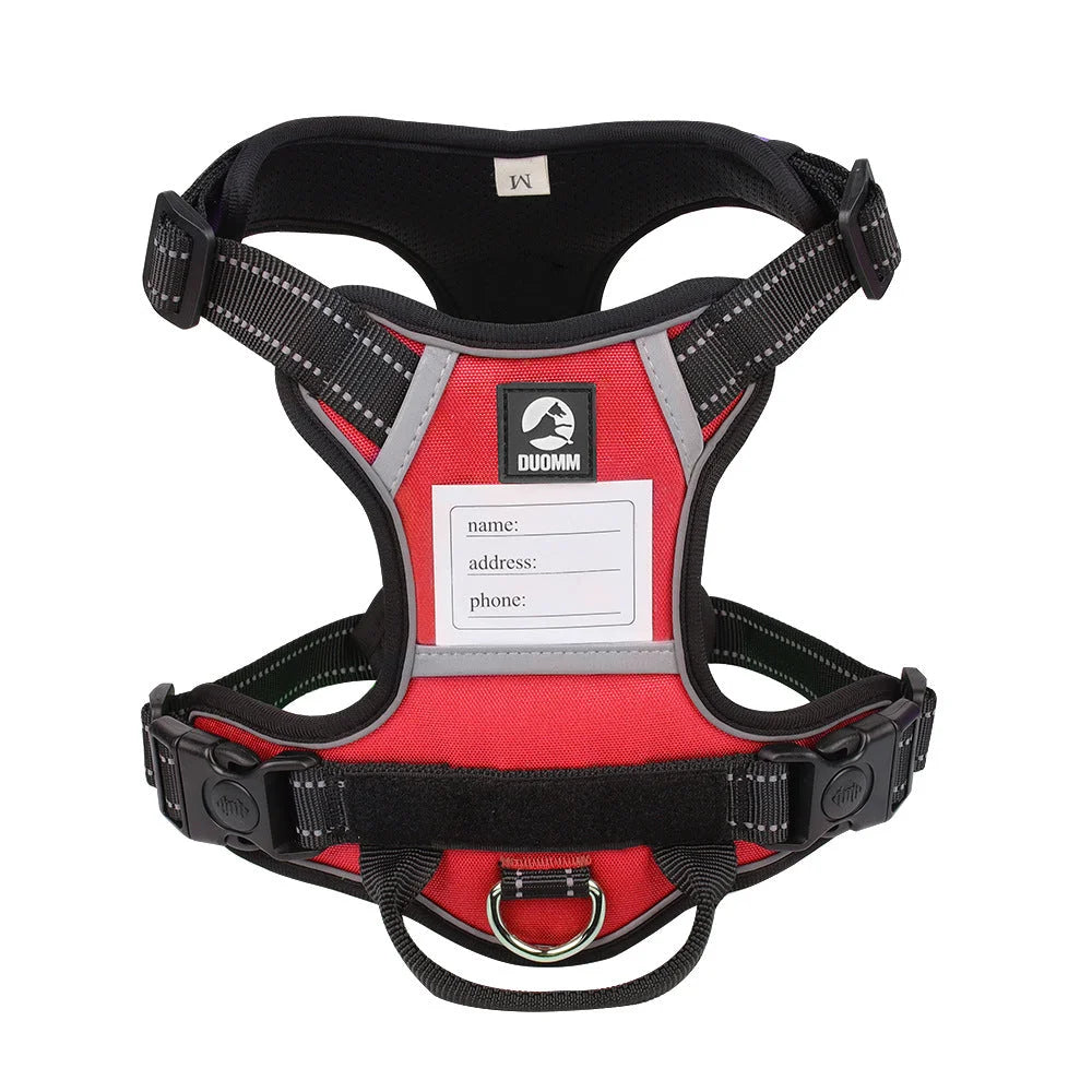 Size L Red Reflective No-Pull Dog Harness - Adjustable &