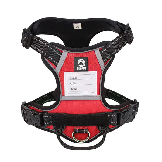 Size L Red Reflective No-Pull Dog Harness - Adjustable &