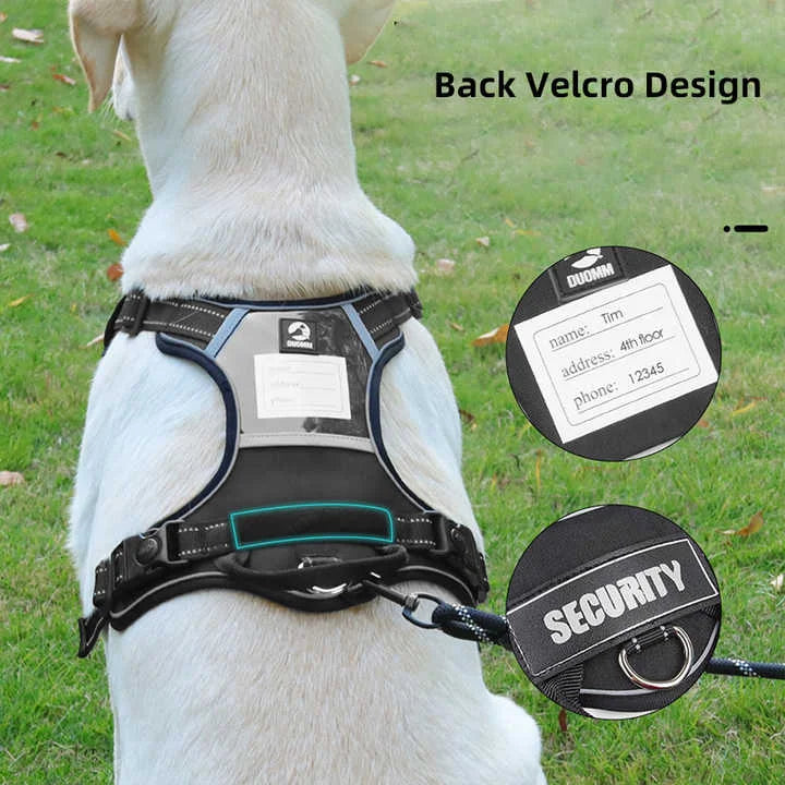 Size L Red Reflective No-Pull Dog Harness - Adjustable &