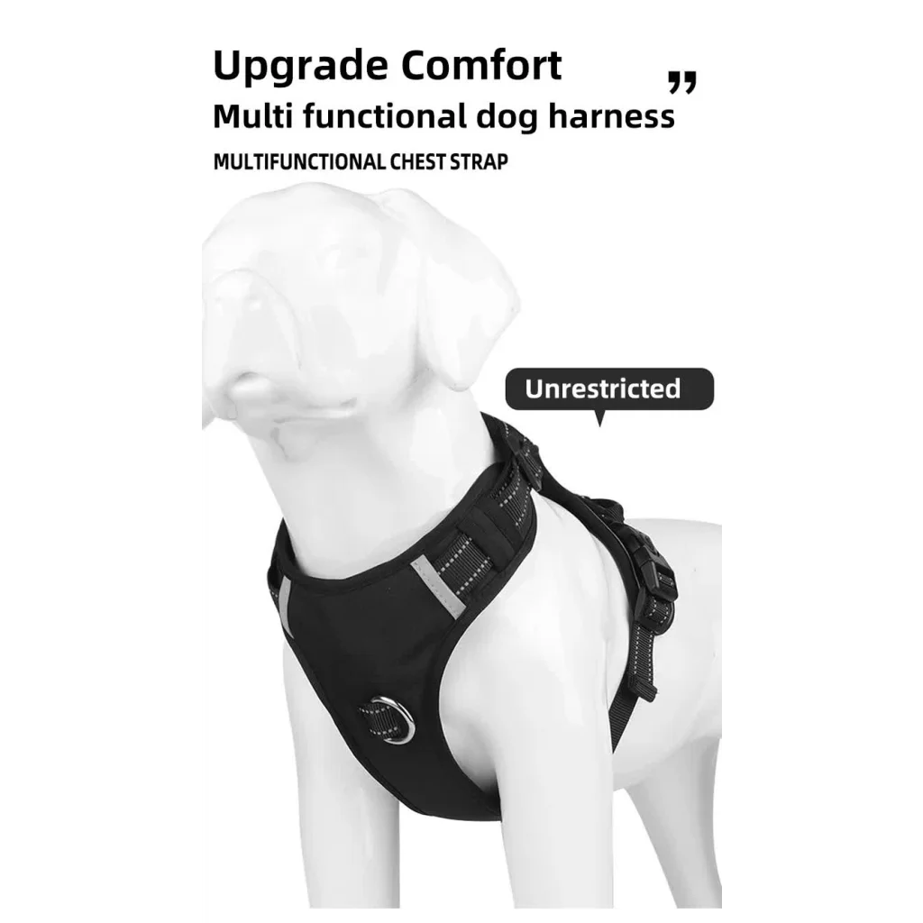 Size L Red Reflective No-Pull Dog Harness - Adjustable &