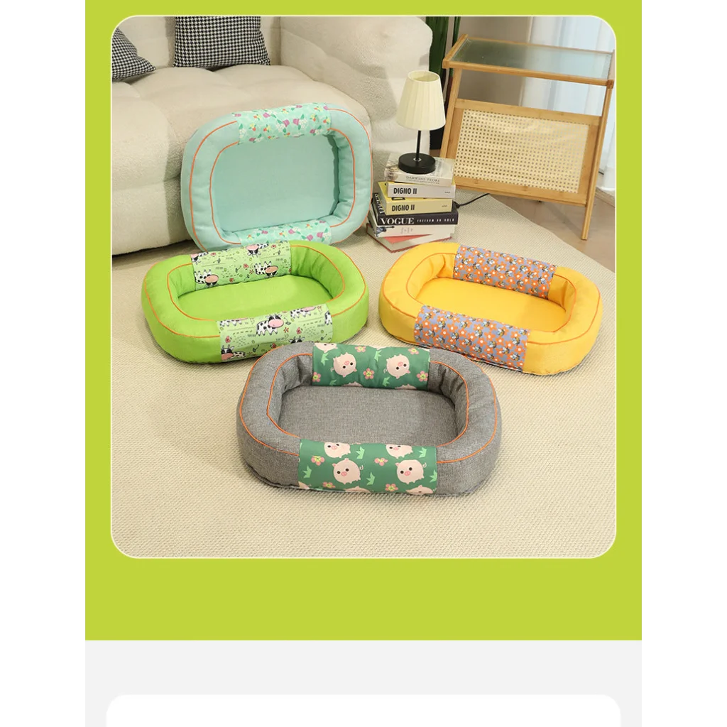 Size M Blue Cozy Pet Bed for Small Dogs and Cats - Durable