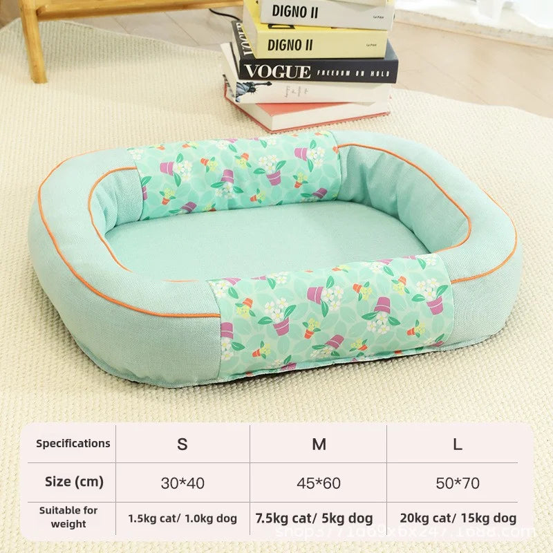 Size M Blue Cozy Pet Bed for Small Dogs and Cats - Durable