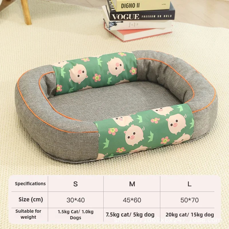 Size M Grey Cozy Pet Bed for Small Dogs and Cats - Durable