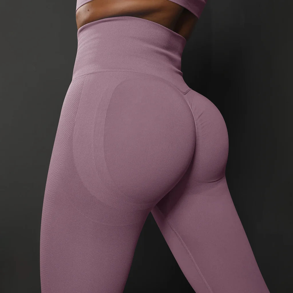 Size M Light Purple Seamless High-Waisted Yoga Pants