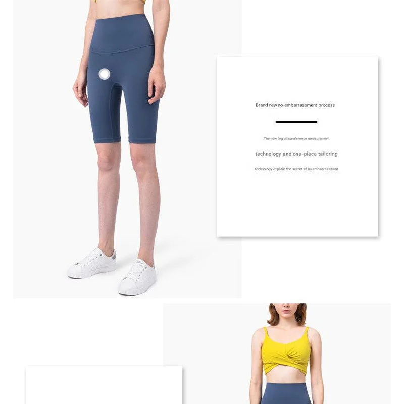 Size M True Navyl Seamless High-Waisted Yoga Shorts