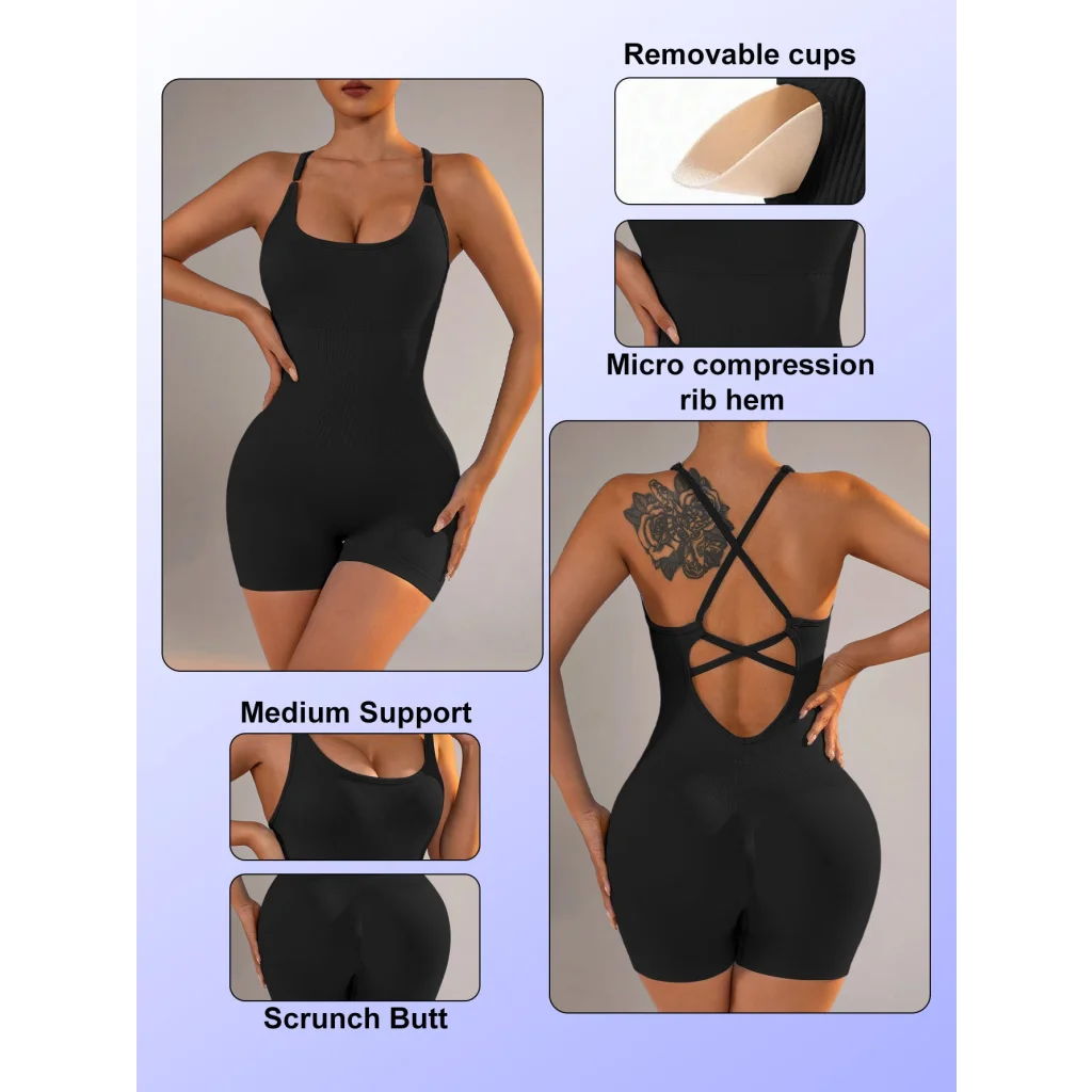 Size S Black Nylon Seamless Yoga Bodysuit - Women’s