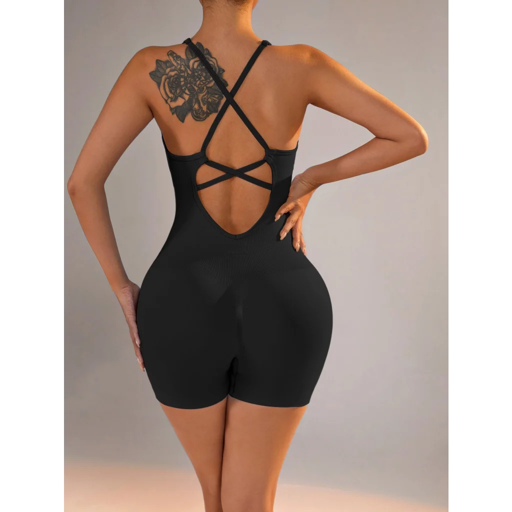 Size S Black Nylon Seamless Yoga Bodysuit - Women’s
