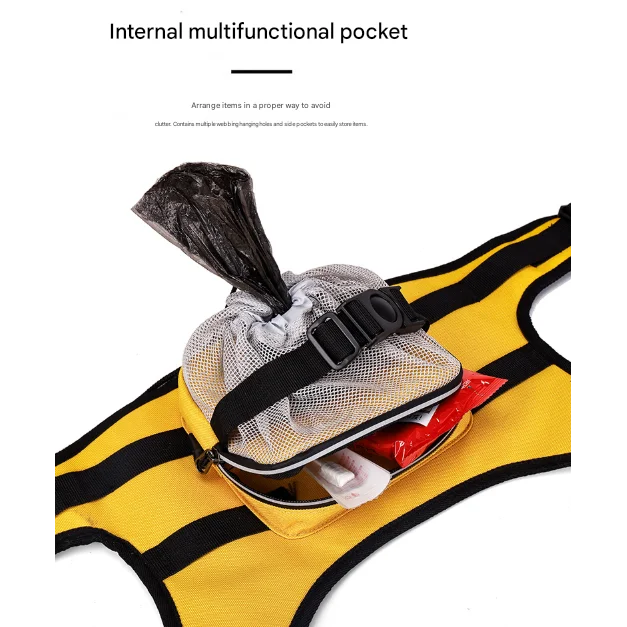 Size S Black Ultimate Dog Harness Vest with Backpack