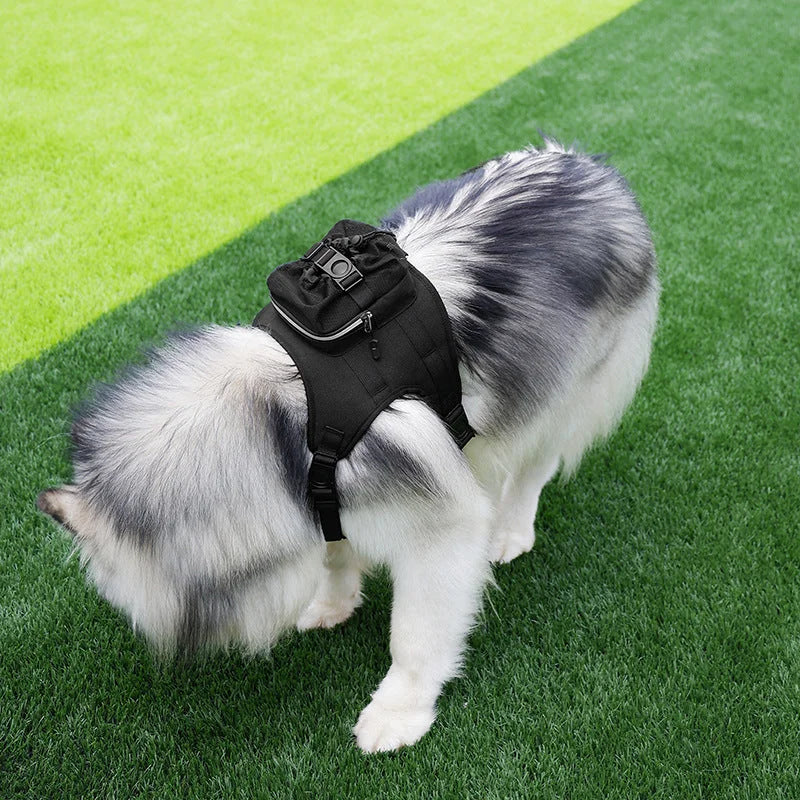 Size S Black Ultimate Dog Harness Vest with Backpack