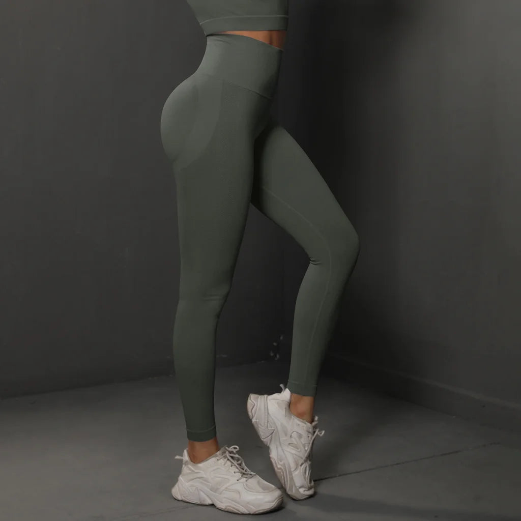 Size S Dark Grey Seamless High-Waisted Yoga Pants for Women