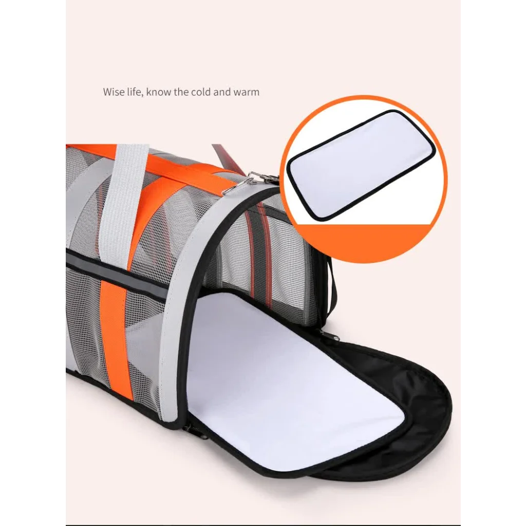 Size S Green And White Foldable Pet Carrier Bag