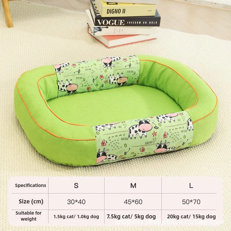 Size S Green Cozy Pet Bed for Small Dogs and Cats - Durable