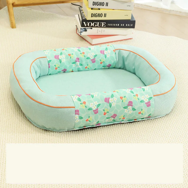 Size S Green Cozy Pet Bed for Small Dogs and Cats - Durable