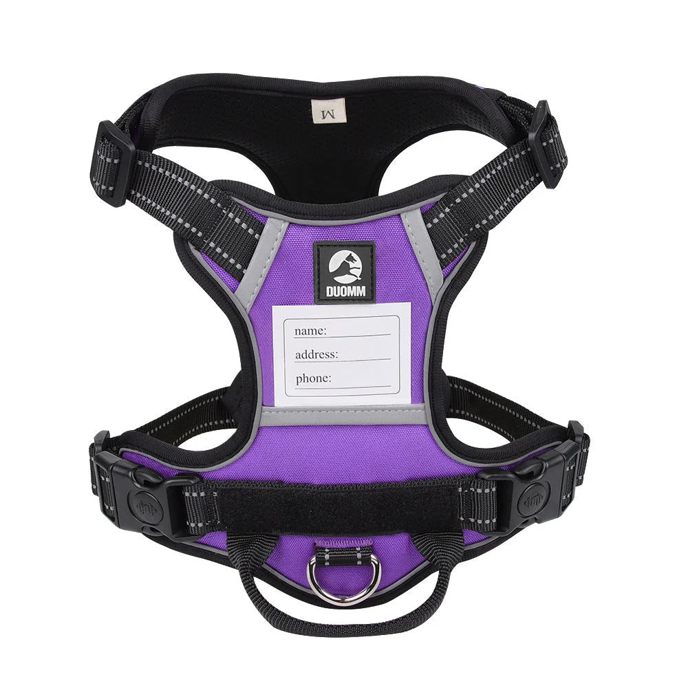 Size S Purple Reflective No-Pull Dog Harness - Adjustable &