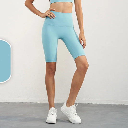 Size S Tidewater Teal Seamless High-Waisted Yoga Shorts