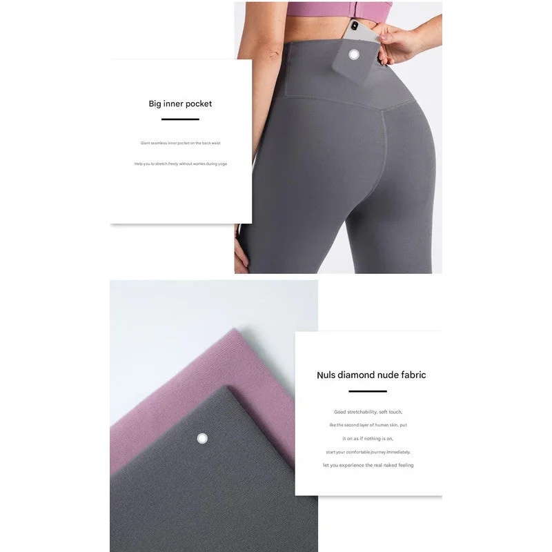 Size XL Khaki High-Waisted Seamless Yoga Pants for Women