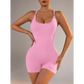 Size XS Light Pink Grey Nylon Seamless Yoga Bodysuit
