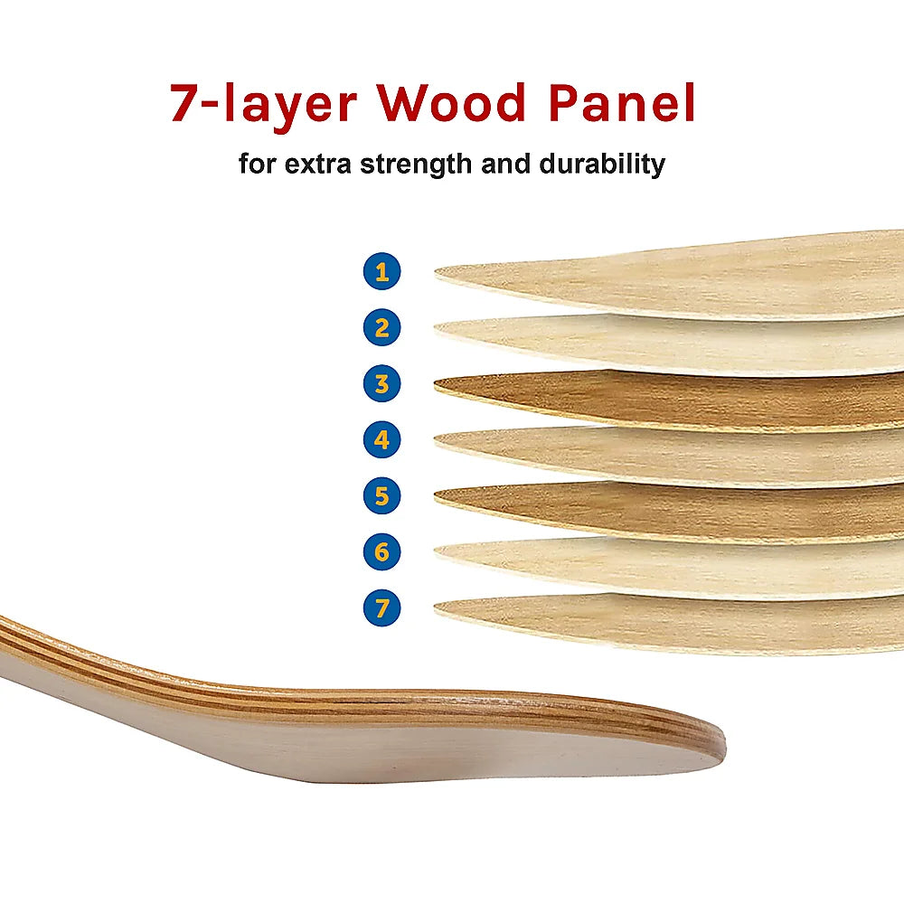 Skateboard Deck 7-Layer Natural Wood Maple Double Concave