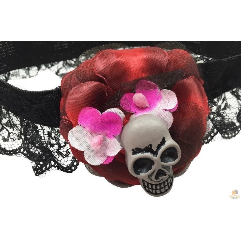 Skull & Rose Leg Garter Skeleton Halloween Costume Party