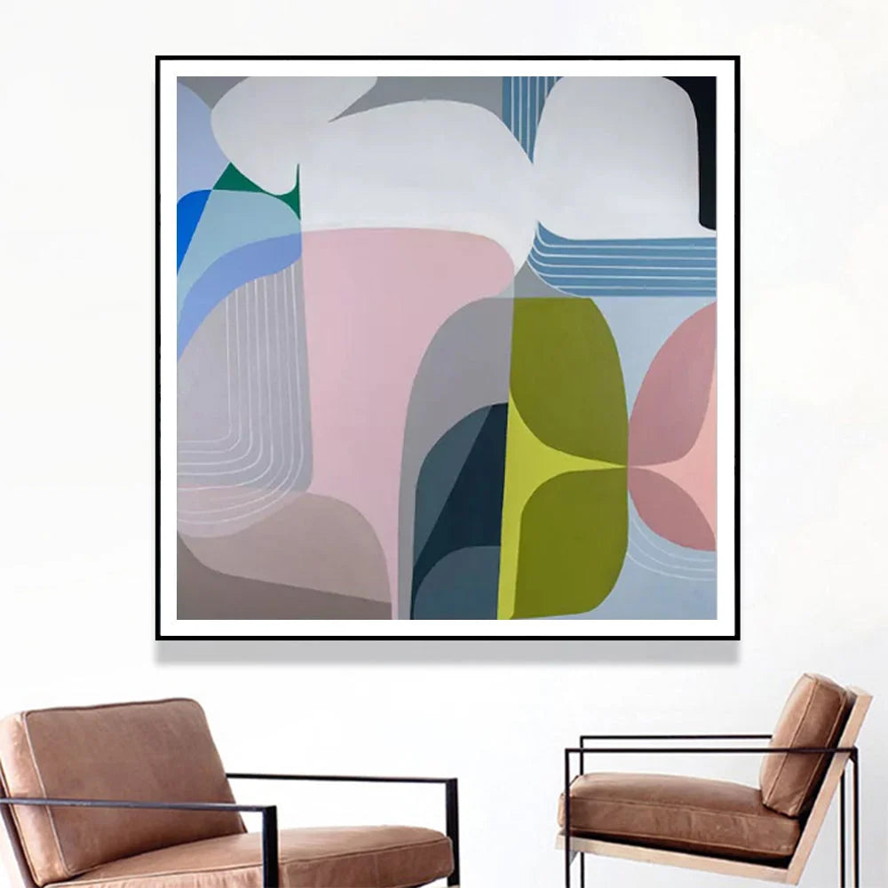Skyways Wall Art Canvas Black Frame 90cmx90cm - Home &
