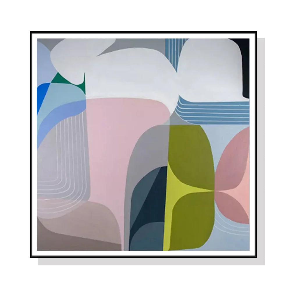 Skyways Wall Art Canvas Black Frame 90cmx90cm - Home &