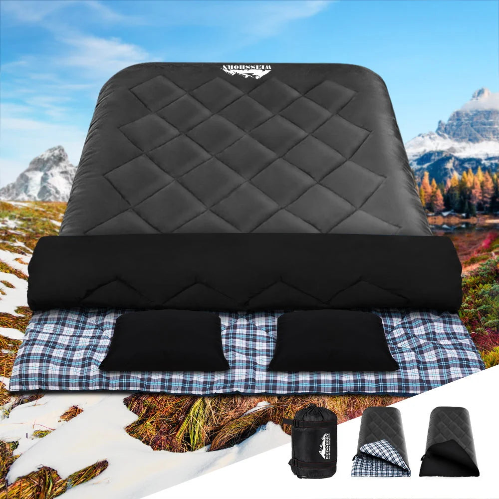 Sleeping Bag Double Camping Hiking -10¬∞C to 15¬∞C Tent