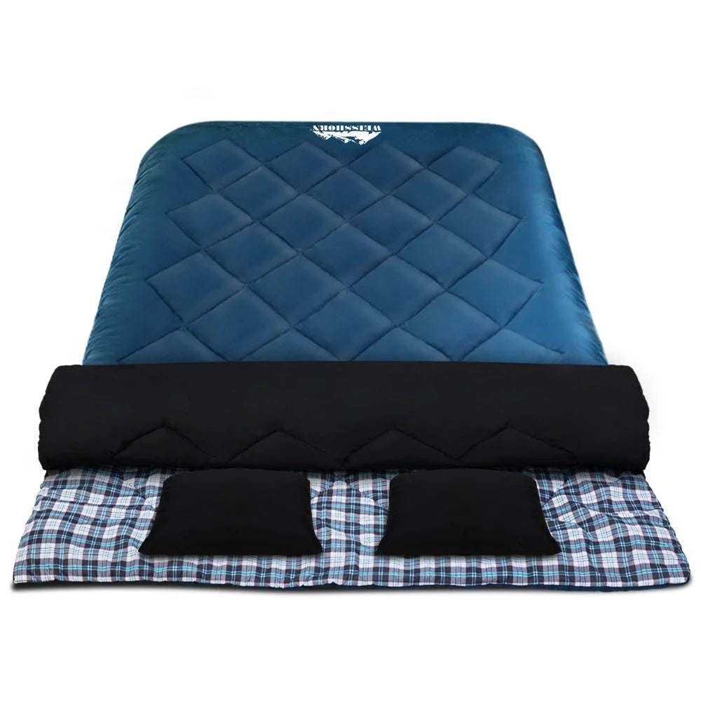 Sleeping bag double with camping hiking c tent