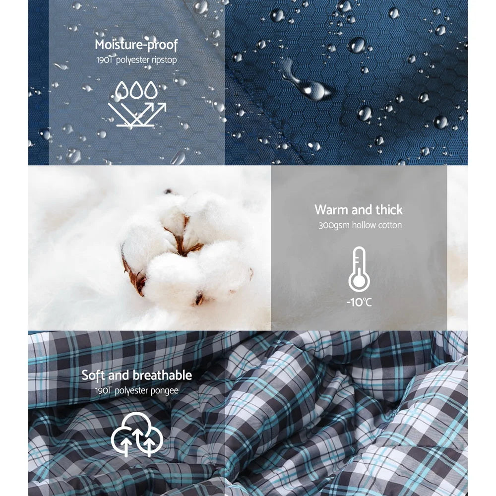 Sleeping Bag Double Camping Hiking -10¬∞C to 15¬∞C Tent