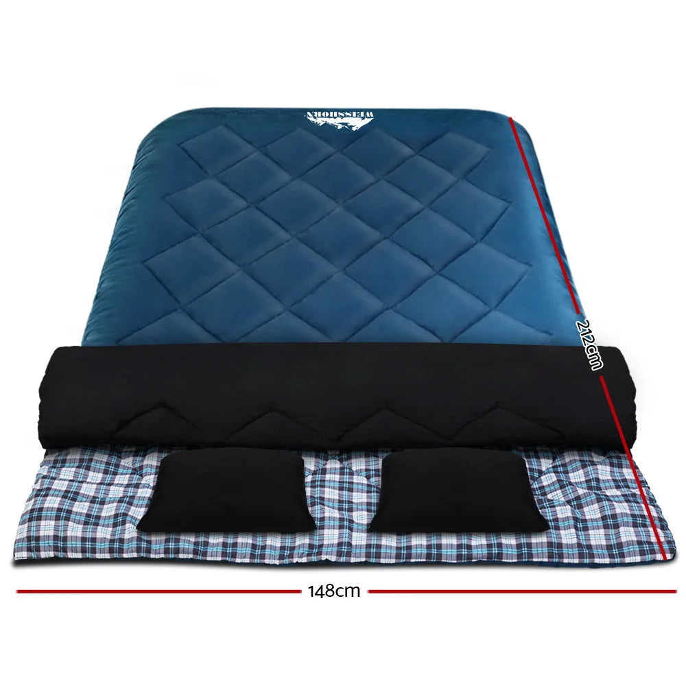 Sleeping Bag Double Camping Hiking -10¬∞C to 15¬∞C Tent