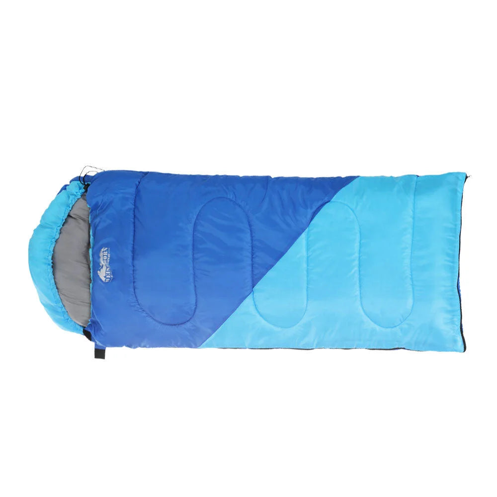 Sleeping Bag Kids Single 172CM Thermal Camping Hiking - Blue