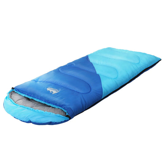 Sleeping Bag Kids Single 172CM Thermal Camping Hiking - Blue