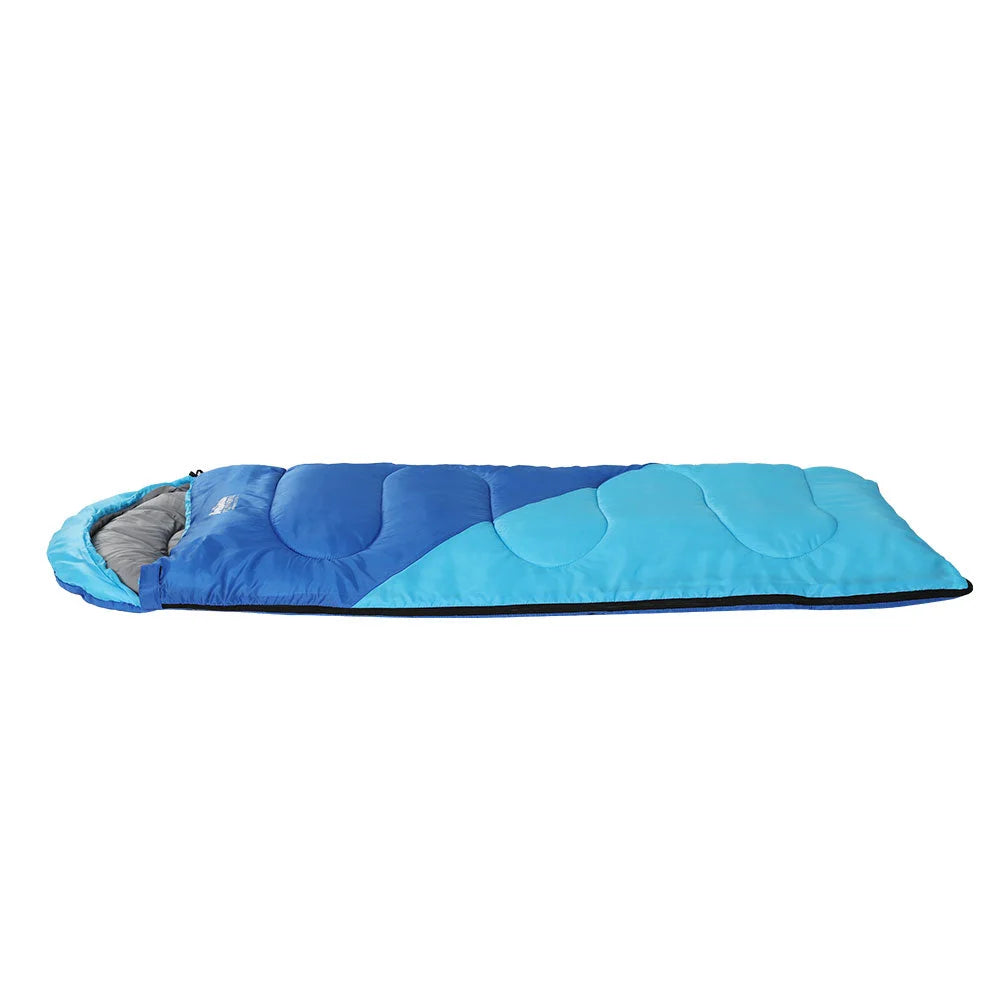 Sleeping Bag Kids Single 172CM Thermal Camping Hiking - Blue