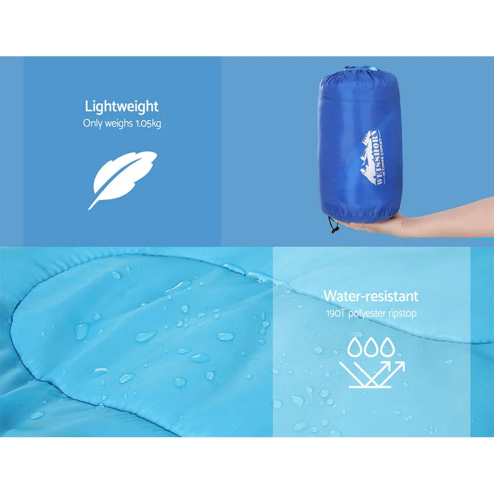 Sleeping Bag Kids Single 172CM Thermal Camping Hiking - Blue