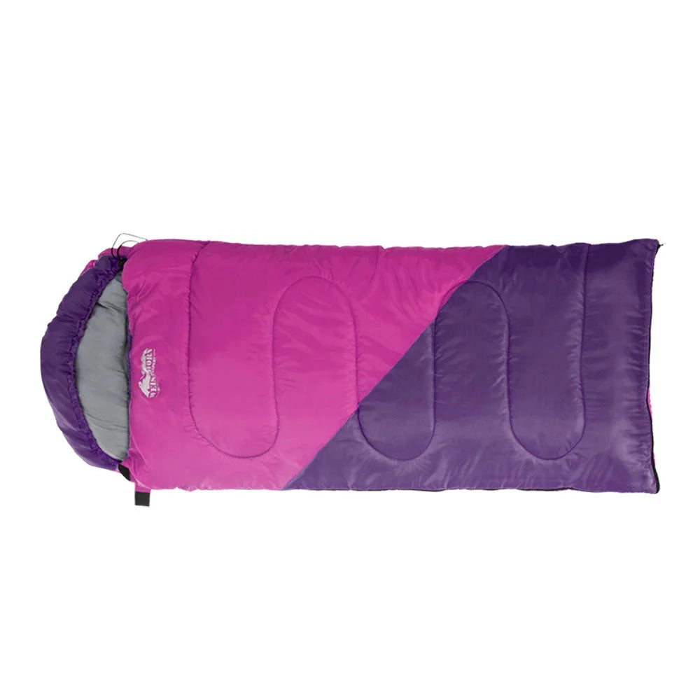 Sleeping Bag Kids Single 172CM Thermal Camping Hiking - Pink