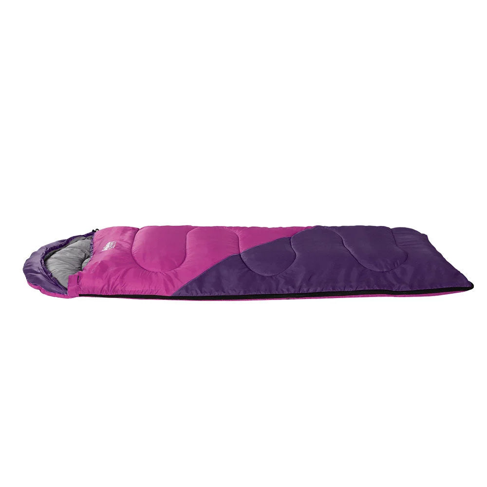 Sleeping Bag Kids Single 172CM Thermal Camping Hiking - Pink