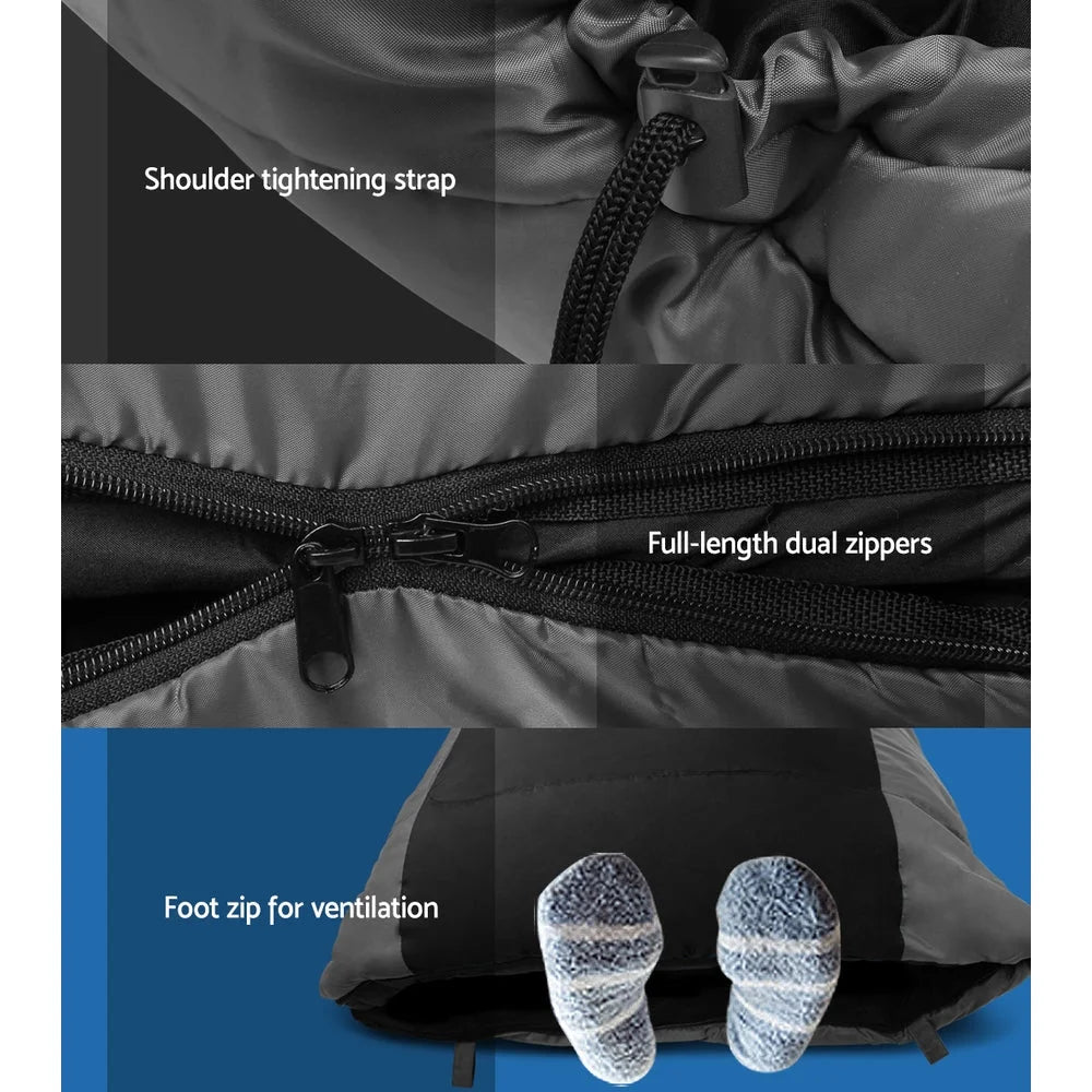 Sleeping Bag Single Camping Hiking -20¬∞C to 10¬∞C Tent