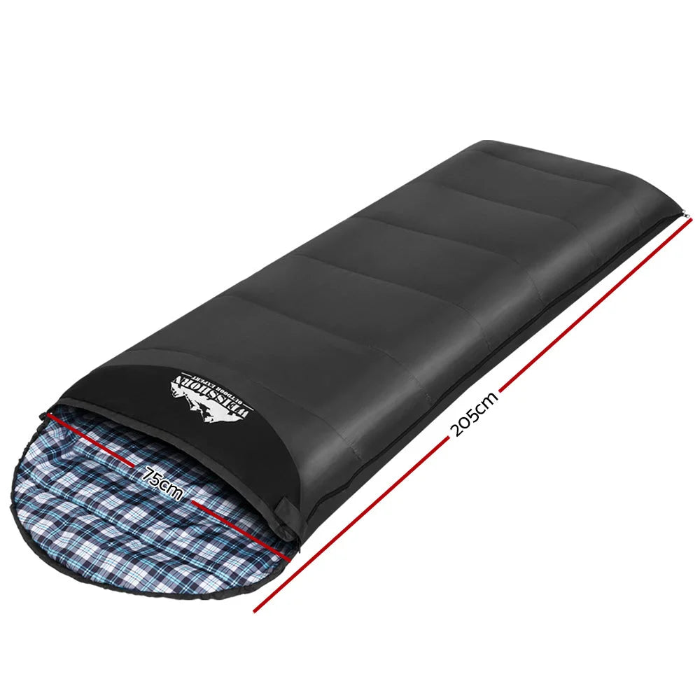 Sleeping bag single with thermal camping hiking tent