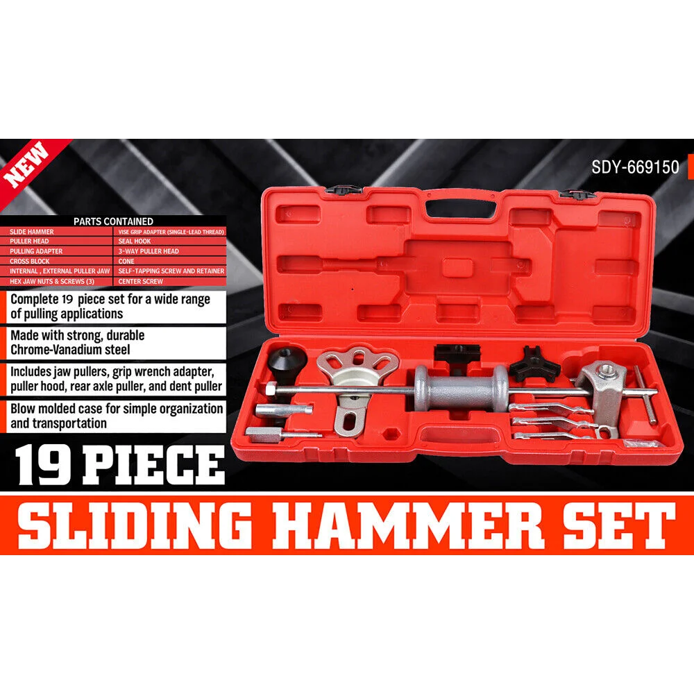 Slide Hammer Tool Kit Dent Puller Adapter Wrench Axle